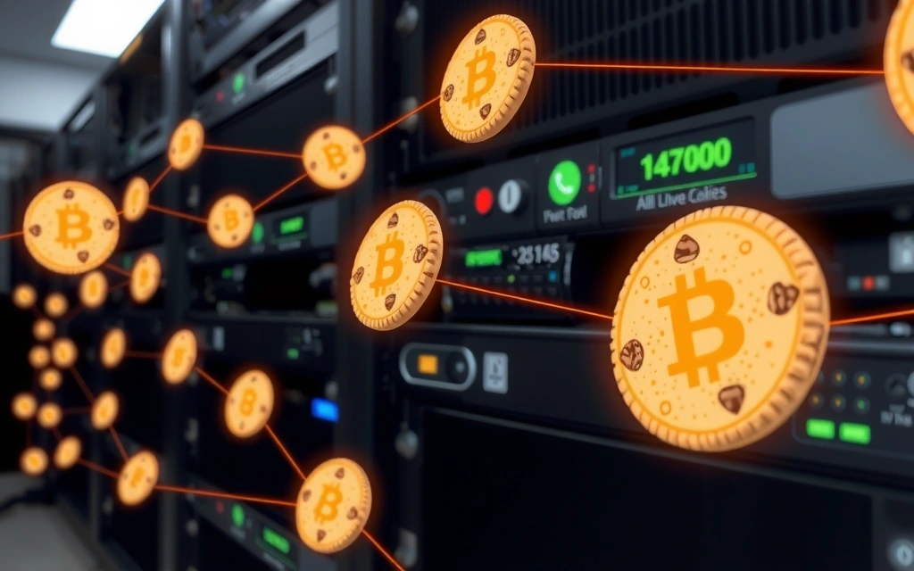 Digital cookies on a server rack